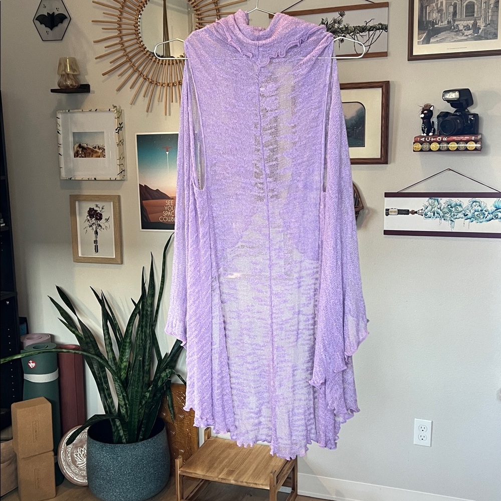 Lilac Purple Knit Cardigan Vest - One Size - Picture 5 of 7